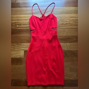 Express Red Holiday Party Bodycon Cocktail Dress